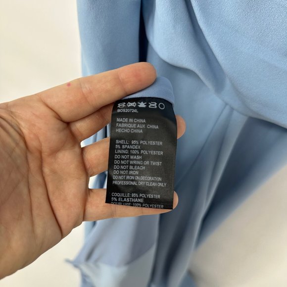 Tadashi Shoji Knotted One Shoulder Evening Gown Powder Blue XS *flaw* NWT - Picture 6 of 14